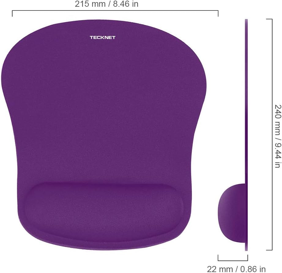 Mouse Pad with Wrist Support, Ergonomic Gaming Mouse Pad Pain Relief, Portable Comfortable Mousepad for Computer, Laptop, Office, Home and Travel, Non-Slip Base, Waterproof Surface, Purple