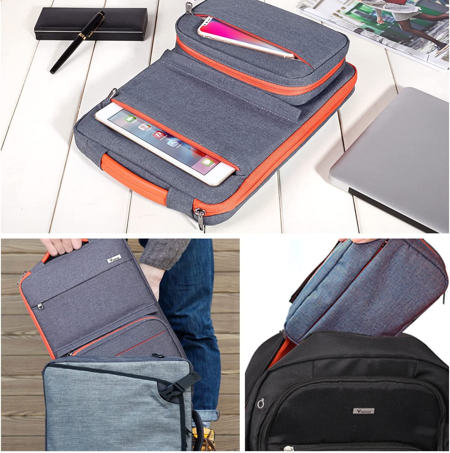 Laptop Sleeve Case 13 13.3 14 Inch for Macbook Air/Pro Retina M2, Macbook Pro 14 2021 2022 M1 Pro/Max A2442,13.5 Surface Book/Laptop 4/3,13 Chromebook, 2 in 1 Computer Bag with Small Pouch