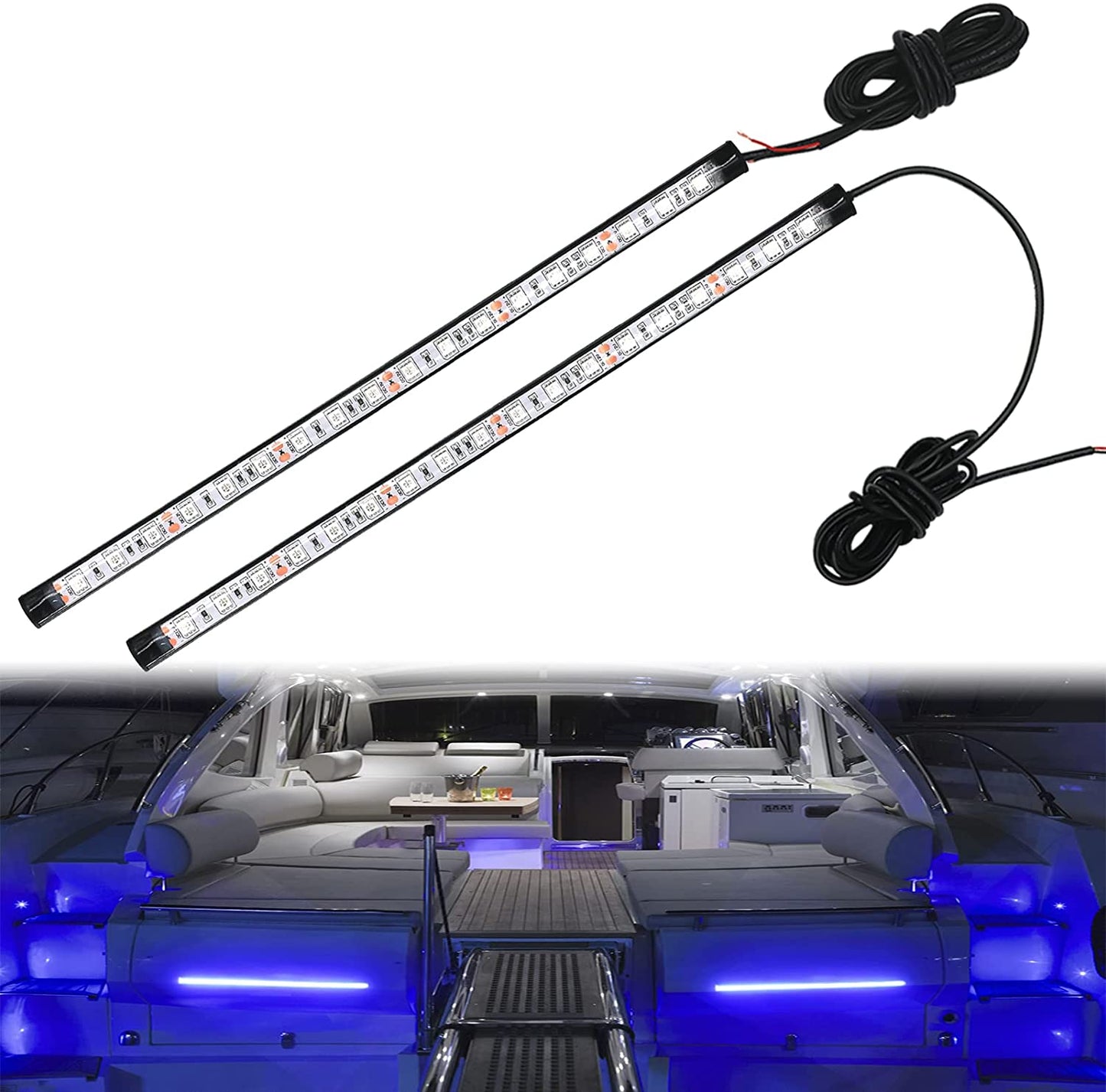 LED Pontoon Boat Lights, IP67 Waterproof Interior and Deck Light for Night Fishing, Courtesy Lighting for Yachts, Bass Boats, and Jet Skis(Blue, 3.5W)