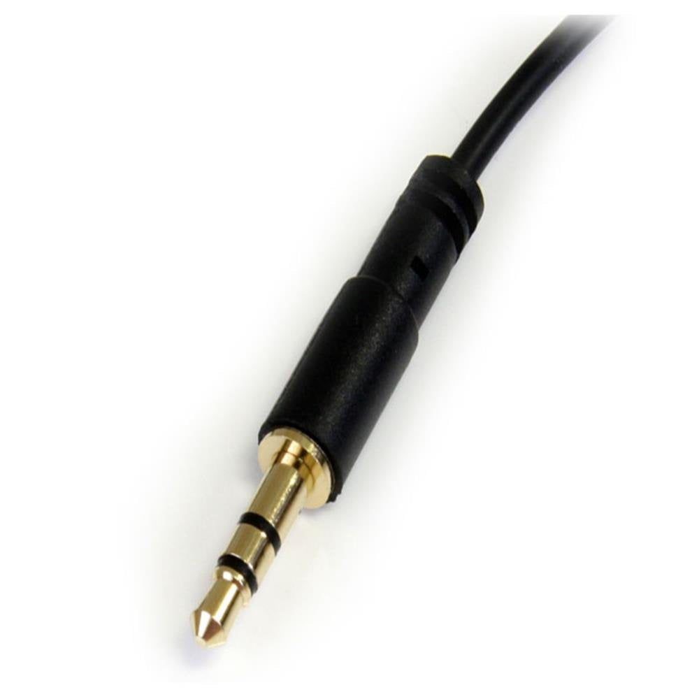 1 Ft. (0.3 M) Right Angle 3.5 Mm Audio Cable - 3.5Mm Slim Audio Cable - Male/Male - Aux Cable (MU1MMSRA), Black