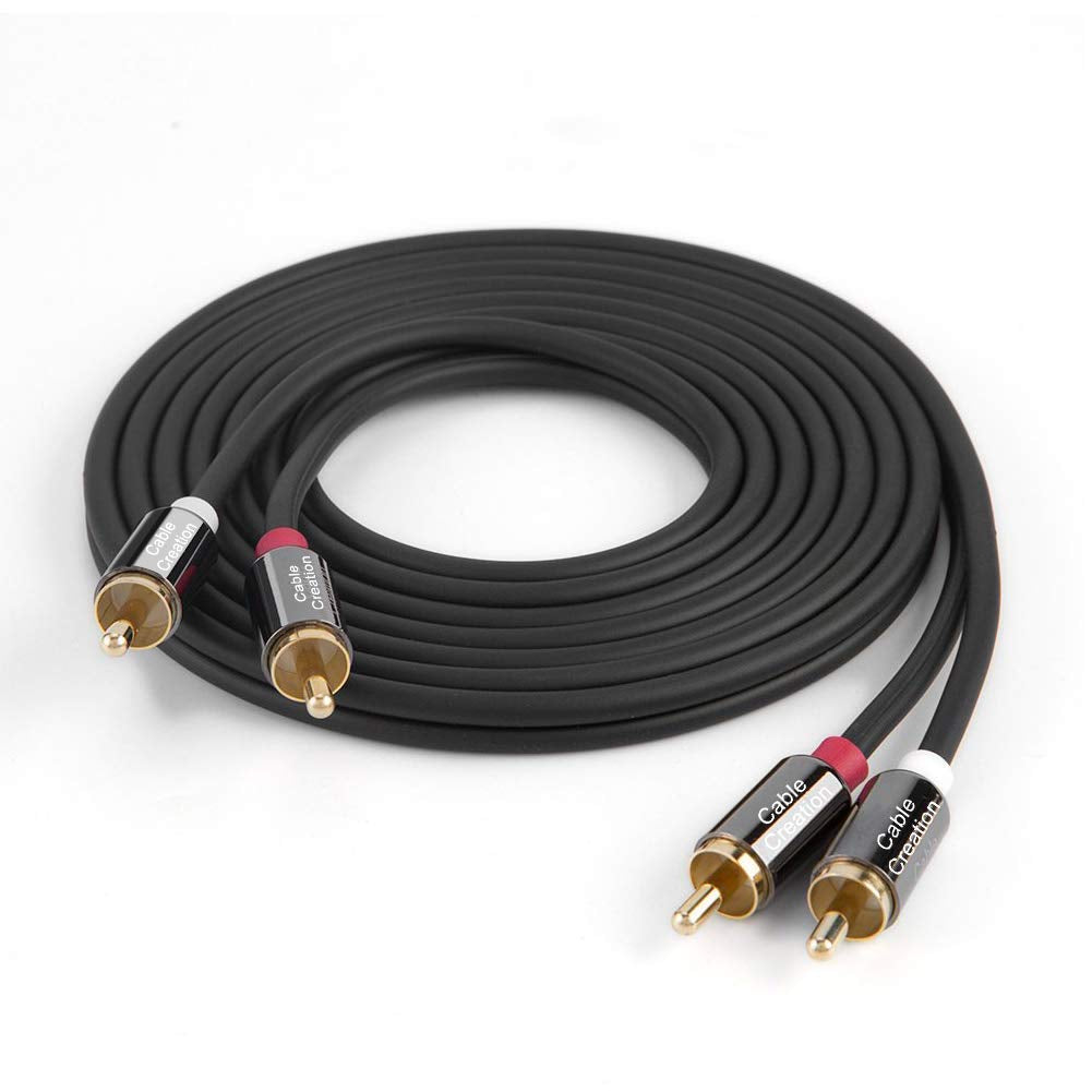 RCA Cable, 2RCA Male to 2RCA Stereo Audio Subwoofer Cable Compatible with Speaker, AMP, Turntable, Receiver, Home Theater, Subwoofer, Double Shielded, 10 Feet/3M