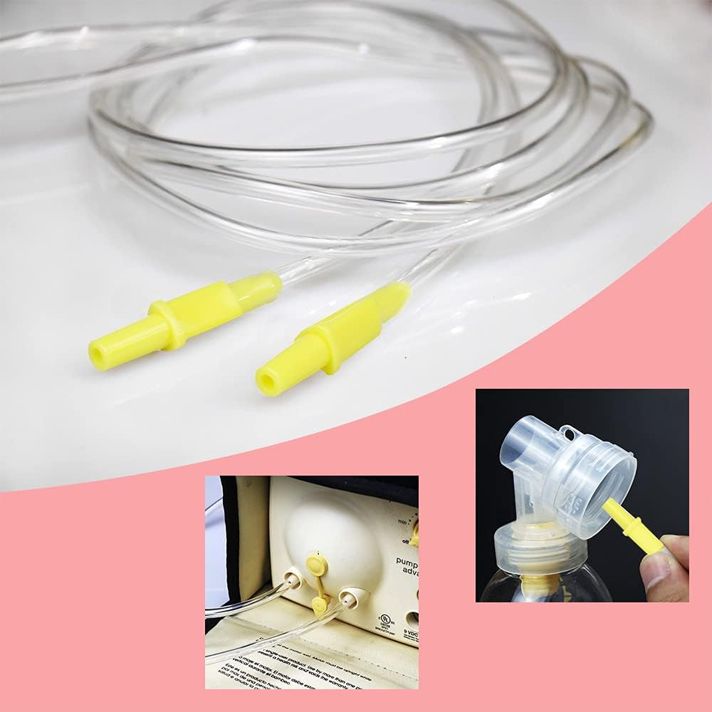 Pump in Style Tubing X4, Spare and Replacement Tubing for Medela Pump in Style Advanced Breast Pump - BPA Free (4 Pc) Yellow