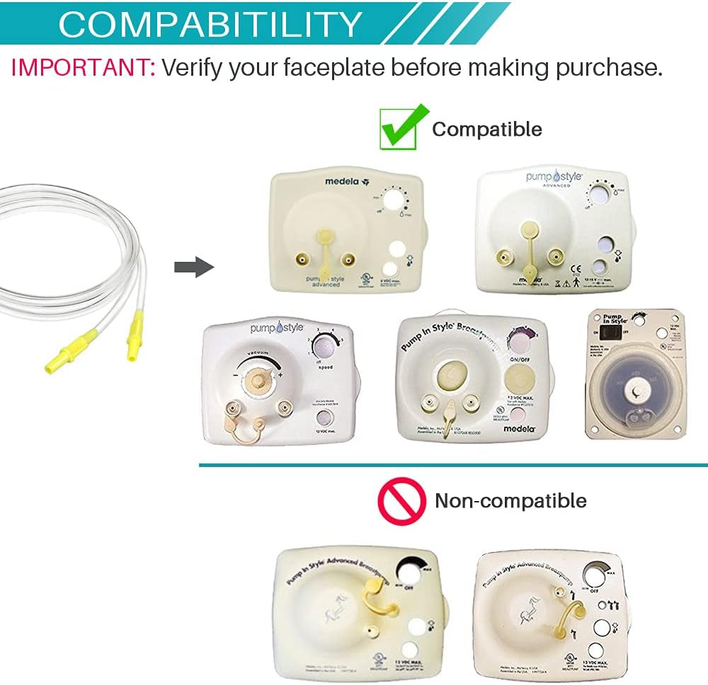 Pump in Style Tubing X4, Spare and Replacement Tubing for Medela Pump in Style Advanced Breast Pump - BPA Free (4 Pc) Yellow