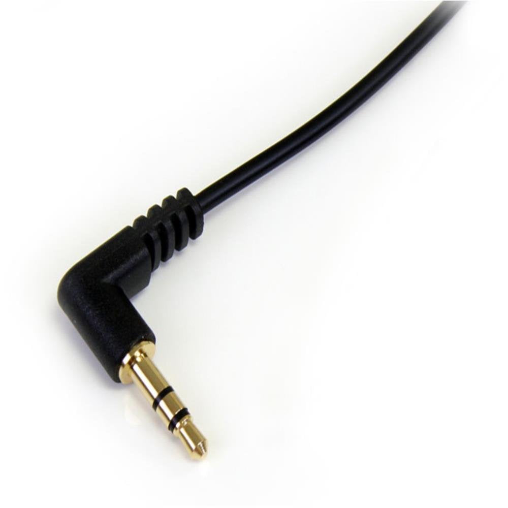 1 Ft. (0.3 M) Right Angle 3.5 Mm Audio Cable - 3.5Mm Slim Audio Cable - Male/Male - Aux Cable (MU1MMSRA), Black