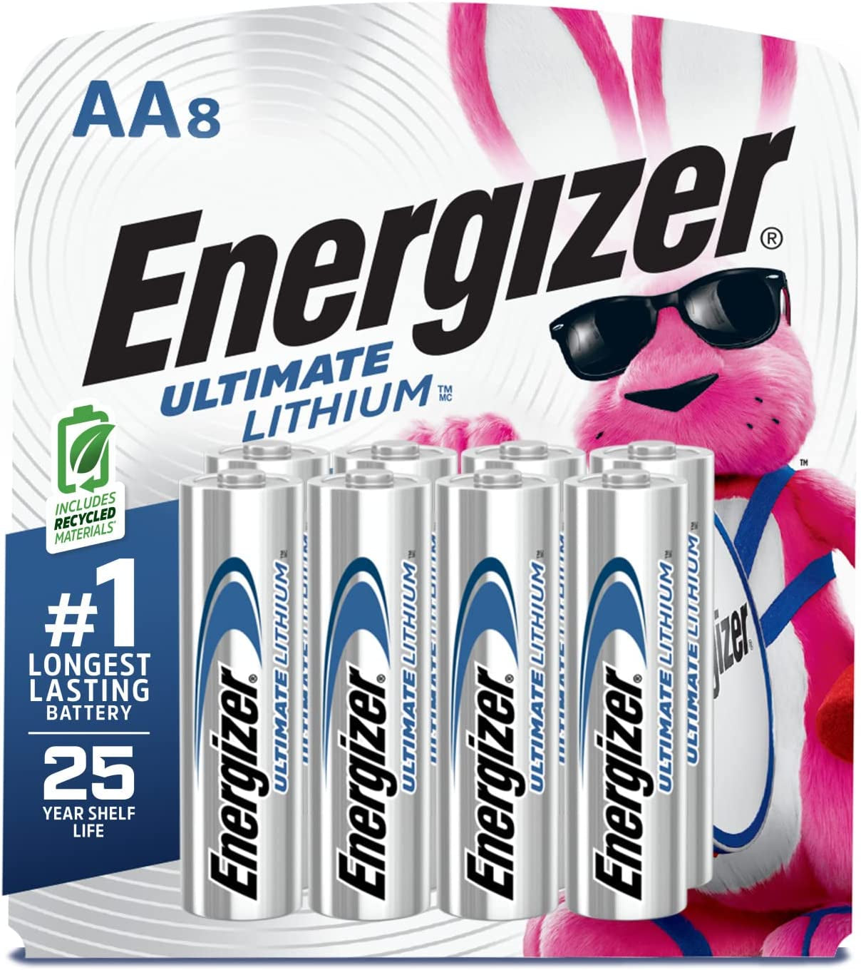 AA Batteries, Ultimate Lithium Double a Battery, 8 Count